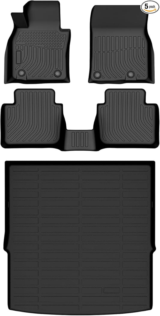 Floor Mats & Cargo Liner Set Custom Fit for Mazda CX-50 2023 2024 2025, All Weather Protection for Car Mats Anti-Slip TPE Odorless Floor Liners Mazda CX-50 Accessories Waterproof Trunk Mat, Black