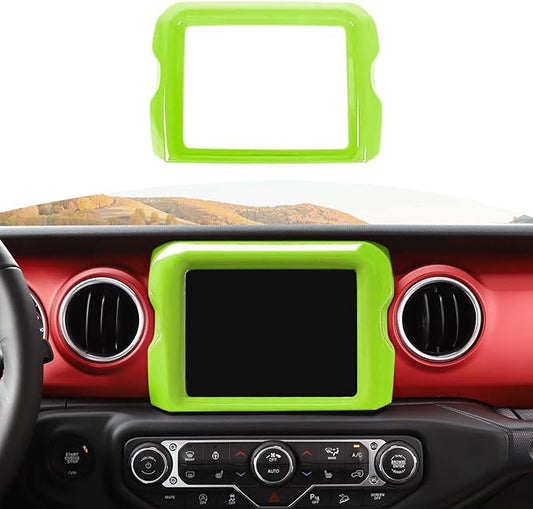 RT-TCZ for Jeep JL Center Console Radio Display Panel Trim Cover for Jeep Wrangler JL JLU Gladiator JT 2018-2023 Green Interior Accessories 8.4 inch