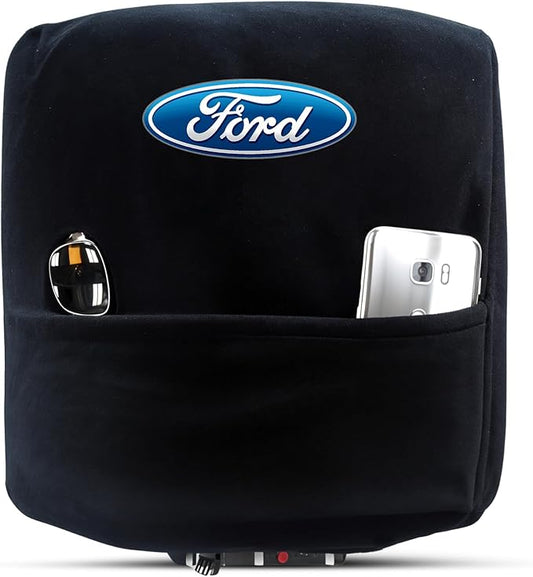 Seat Armour Center Console Cover for Ford F-150 (2004–2014) – Black, Custom Fit with Officially Licensed Embroidered Ford Logo – Soft, Durable & Machine Washable