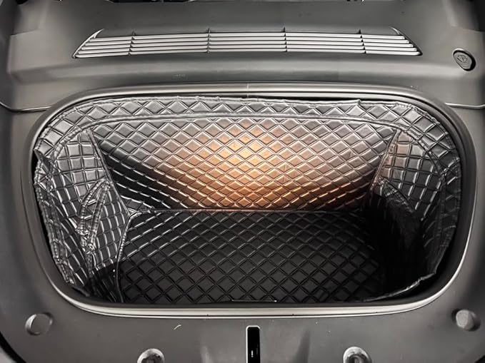 Tesla Model Y 2020-2025(Non for 2026 Model Y) Frunk Mats Front Trunk Mat Frunk Organizer Leather All-Weather Full Coverage Tesla Model Y Accessories