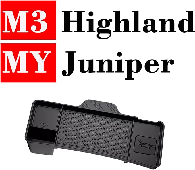 yhcdsea for 2024-2025 Tesla Model 3 Highland and 2025 Tesla Model Y Center Console Organizer Behind Screen Storage Box Dashboard Hidden Tray Interior Accessories(Model 3 Highland/Model Y Juniper)