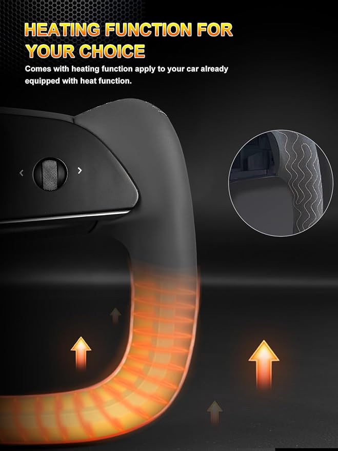 ZIMABLUE Yoke White Steering Wheel for Tesla Model 3 (2017–2023) & Model Y (2020–2024) | Heated | Nappa Leather | Hand-Stitched|Without Positioning line