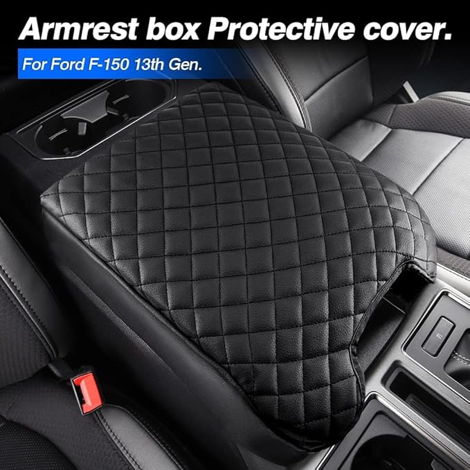 Autorder Center Console Cover for 2015-2020 Ford F150 /2017-2022 F250 F350 F450 /2018-2024 Expedition Accessories Armrest Cover Anti-Scratch Middle Console Pad Armrest Protector(Bucket Seat ONLY)