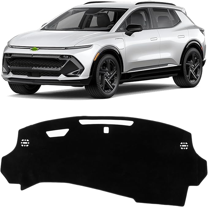 KUST Car Dash Cover for Chevy Equinox EV 2025-2026 (with HUD) Polyester Dashboard Cover Left Hand Drving Dash Carpet Non-Slip Dash Protector Interior Accessories for Equinox Custom Fit Dash Mat Black