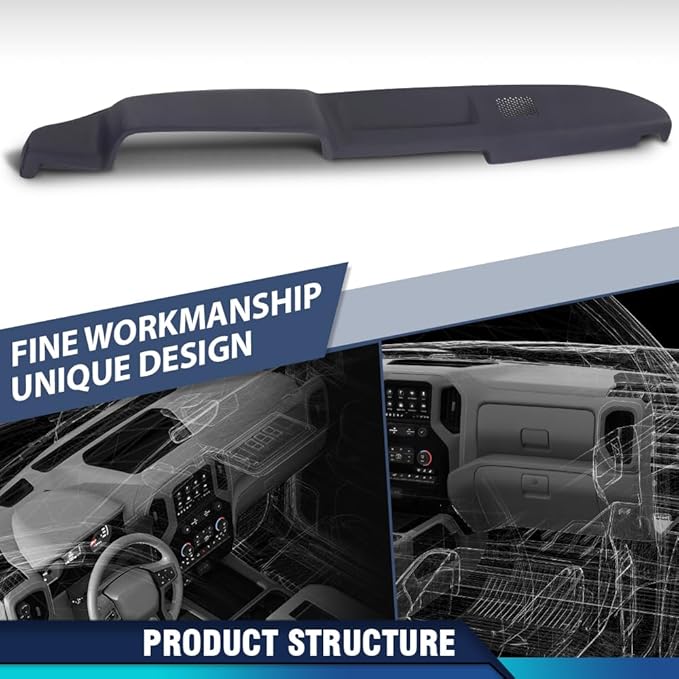 PIT66 Dash Cover Dashboard Bezel Compatible with Toyota Pickup 1979 1980 1981 1982 1983 Without Side Window Defrost Only Dark Blue Instrument Panel