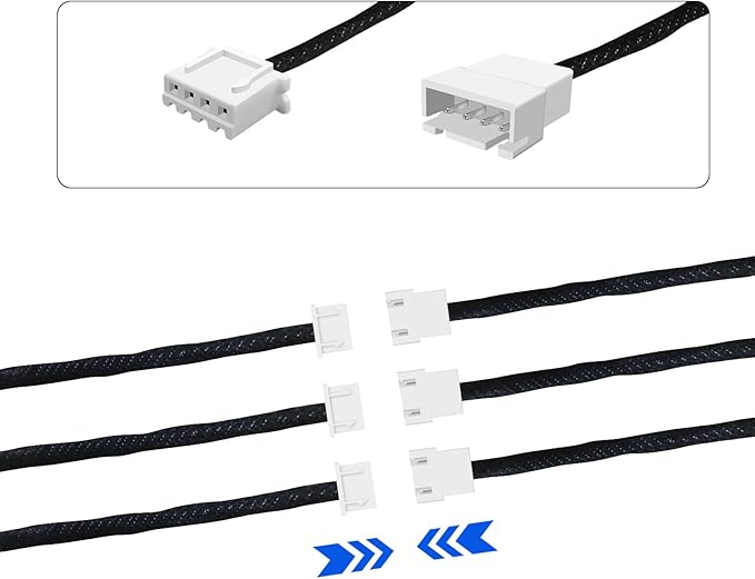 2PCS Dreamcolor Acrylic Interior Car LED Strip Light Extension Wire, which fit for Dreamcolor Main Controller Connects and sub-Controller kit (not Including), Not fit dreamcolor 1 Lights