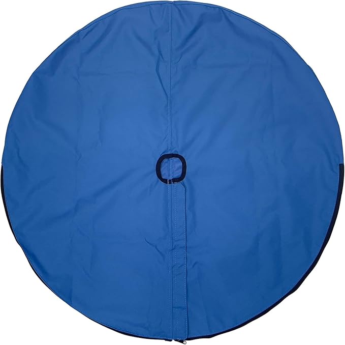 SavvyCraft Waterproof Boat Steering Wheel Covers, Heavy Duty Solution-Dyed 600D Fade-Resistant UV Protection Sailboat Yacht Marine Steering Wheel Protector Case, Vecro and Zipper Closure Blue 48"