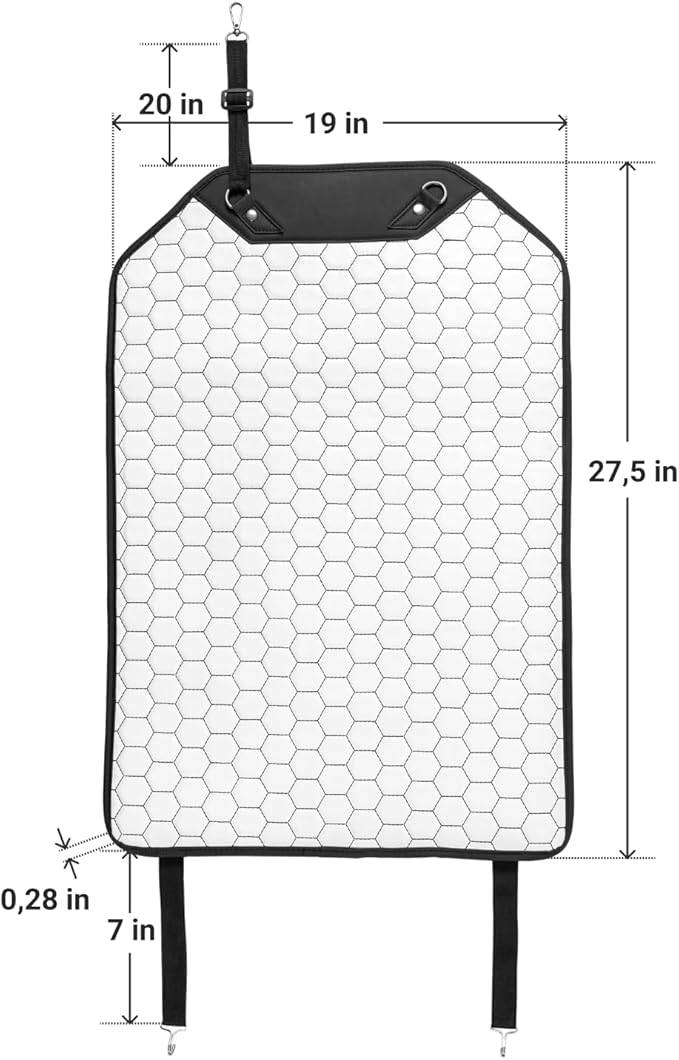 Owleys Kick Mat Back Seat Protector - Car Back Seat Cover for Kids Feet - Waterproof & Sturdy Protector for Upholstery from Dirt, Mud, Scratches and Stain (White)