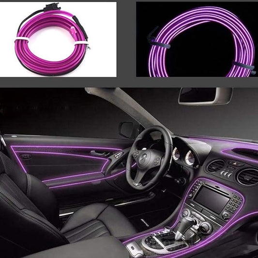 ABALDI El Wire Neon Light, Car Interior LED Lights for Xmas Halloween Christmas Car Interior Decoration(3m/9ft, Purple)