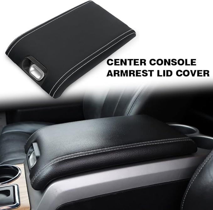 PIT66 Center Console Armrest Lid, Compatible with 2009-2014 Ford F150/10-14 Lincoln Mark LT 9L3Z-1506024-CC Console Armrest Top Lid Black