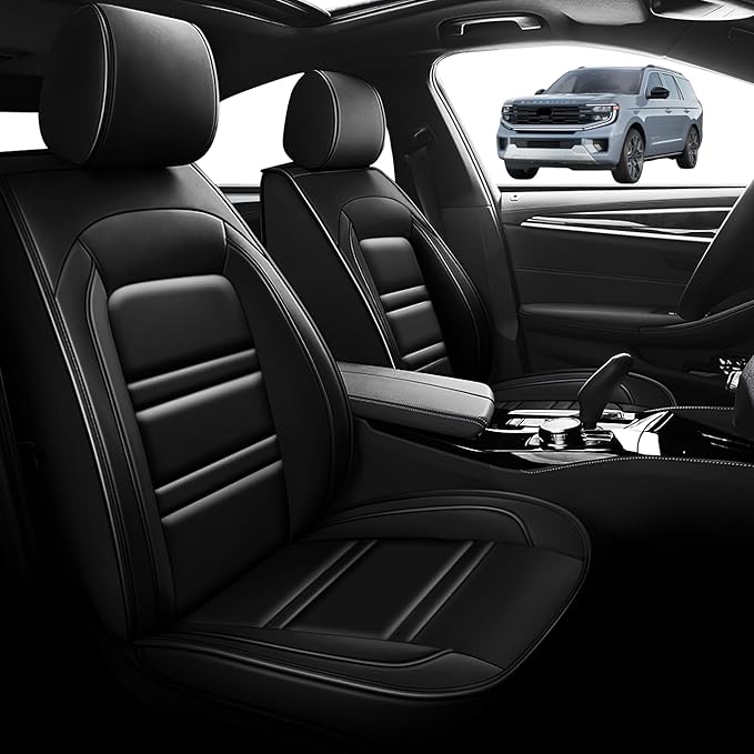 Seat Cover for Ford Expedition 1997-2025 | Car Seat Covers Front Seats, Waterproof Seat Protectors, Automotive Front Seat Covers (Front Seat, Black)