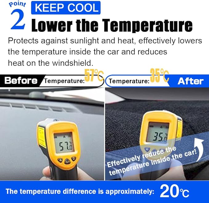 XITER Polyester Dashboard Cover Mat Carpet Dash Nonslip Sun Shade Mat Compatible For Ford 2004-2008 Ford F150.