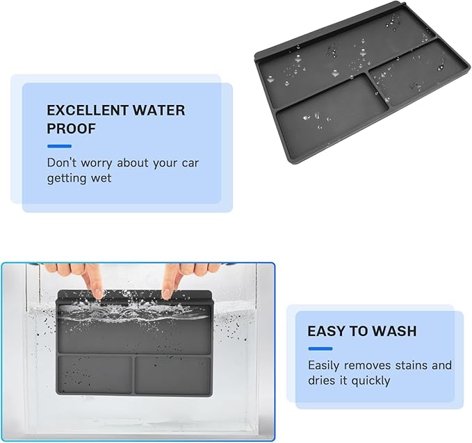 SXCY 2PCS for 2025 Toyota Sienna Center Console Organizer+Console Storage Mat [Not for Console w/Cool Box] for 2021-2025 Toyota Sienna Accessories 2021-2025 Sienna Armrest Console Organizer