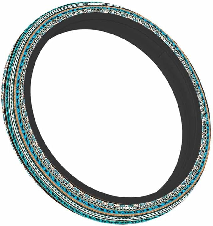 Tribal Ethnic Pattern with Horse Silhouette and Traditional Symbols Elastic Steering Wheel Cover Steering Wheel Cover Anti Slip Protective Case Universal Stretch Steering Protector
