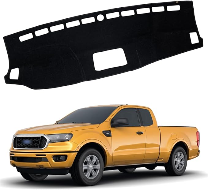 XITER Polyester Dashboard Cover Mat Carpet Dash Nonslip Sun Shade Mat Compatible For Ford 2019-2022 ranger.