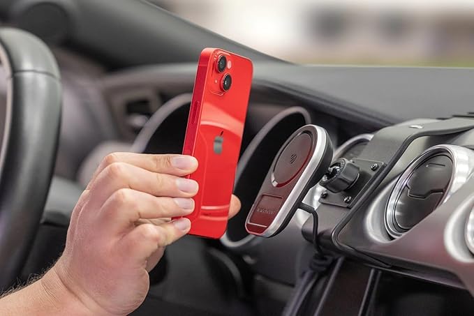 Scosche MPQ5AMPSPC Pro Charge5 15W MagSafe Car Mount Charger, Magnetic Wireless Charging Cell Phone Holder With AMPS Mounting Plate for Scosche/ProClip Vehicle Specific Mount Bases (Base not Included)