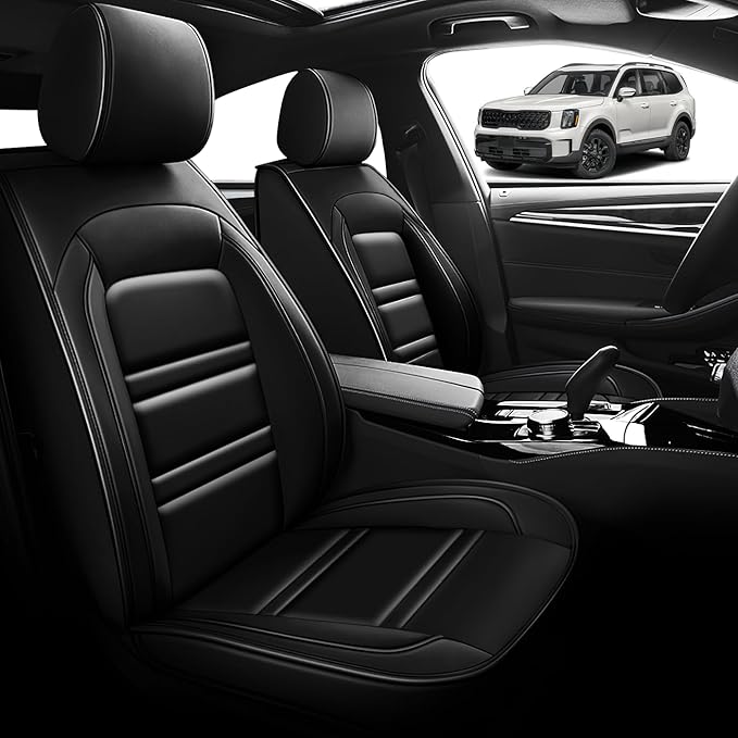 Seat Cover for kia Telluride 2020-2025 | Car Seat Covers Front Seats, Waterproof Seat Protectors, Automotive Front Seat Covers (Front Seat, Black)