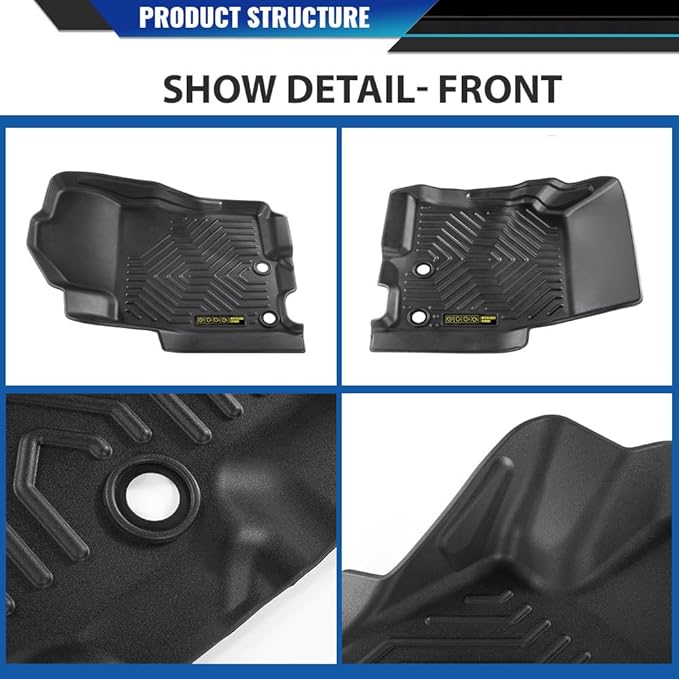 DOTCOM TPE Floor Mats Fit Nissan Frontier 2022 2023 2024 2025, All Weather Custom Fit Full Cover Protection 1st & 2nd Row Truck Mats Cargo Liner Accessories,alfombras para carro 3PCS