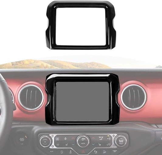 RT-TCZ for Jeep JL Center Console Radio Display Panel Trim Cover for Jeep Wrangler JL JLU Gladiator JT 2018-2023 Black Interior Accessories 8.4 inch