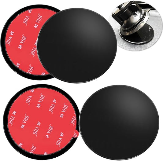 4 Pack 80mm Black Adhesive Dashboard Pad Mounting Disk, Mounting Disk for Suction Cup, Dash Mount Pad, 3.15 Inch Universal Suction Cup Adhesive Disc for GPS, Smartphones, Car Cameras