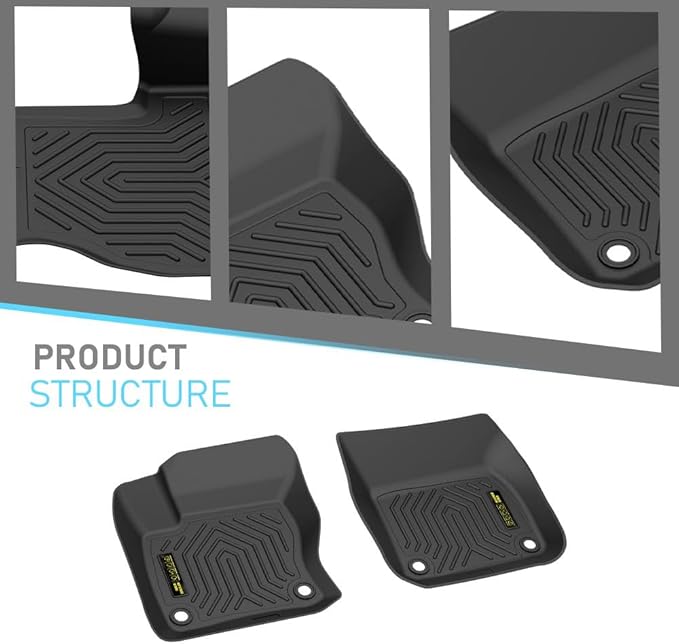 TPE Floor Mats Fit Ford Focus 2012-2018 1st and 2nd Row Truck Accessories Cargo Liners All Weather Protection 3PCS