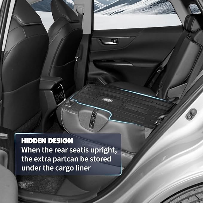 All-Weather Floor Mat Fit for 2021-2025 T-oyota Venza Backrest Mat Cargo Liner, Rear Seat Back Cargo Cover Protector Rubber Cargo Trunk Floor Mat for Toyota Venza Accessories 2021-2024 2025 (Full Set)