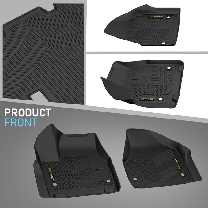 Floor Mats Compatible with Chrysler Pacifica 7 & 8 Passenger 2017-2025 (Not Fit Hybrid Model) 4PCS TPE Cargo Liners All Weather Protection Accessories