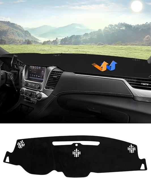 Autorder Dashboard Cover Mat for 2015-2020 Chevy Chevrolet Tahoe/Suburban/GMC Yukon Accessories Dash Cover Mat Flannel Sunshade Glare UV Rays Protector (Without Forward Collision Alert/HUD)
