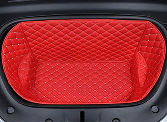 Tesla Model Y 2020-2025(Non for 2026 Model Y) Frunk Mats Front Trunk Mat Red Leather All-Weather Full Coverage Frunk Liner Tesla Model Y Accessories