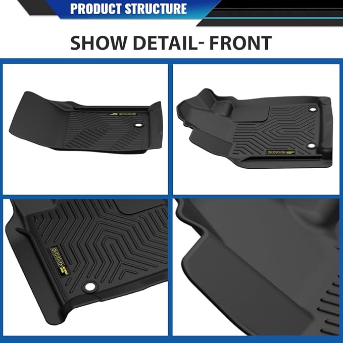 DOTCOM TPE Floor Mats Fit Toyota Tundra Double & CrewMax Cab Pickup 2007-2011,All Weather Full Cover Protection 1st & 2nd Row Truck Mats Cargo Liner Accessories,alfombras para carro 3PCS