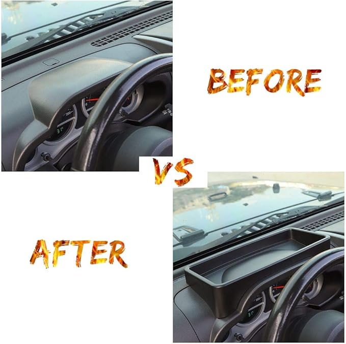 RT-TCZ JK Dashboard Storage Organizer Tray Phone Sunglasses Box Container for 2007-2010 Jeep Wrangler JK JKU Unlimited