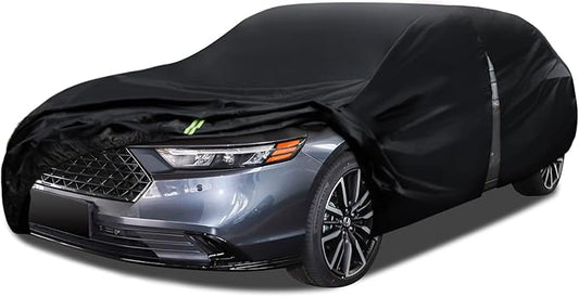 6 Layers Car Cover Waterproof All Weather for Automobiles, Size A3 with Zipper Cotton Fit for Toyota Camry, Honda Accord, Ford Mustang, Chevy Camaro/Malibu,Kia Optima/K5 (187-198 inch)