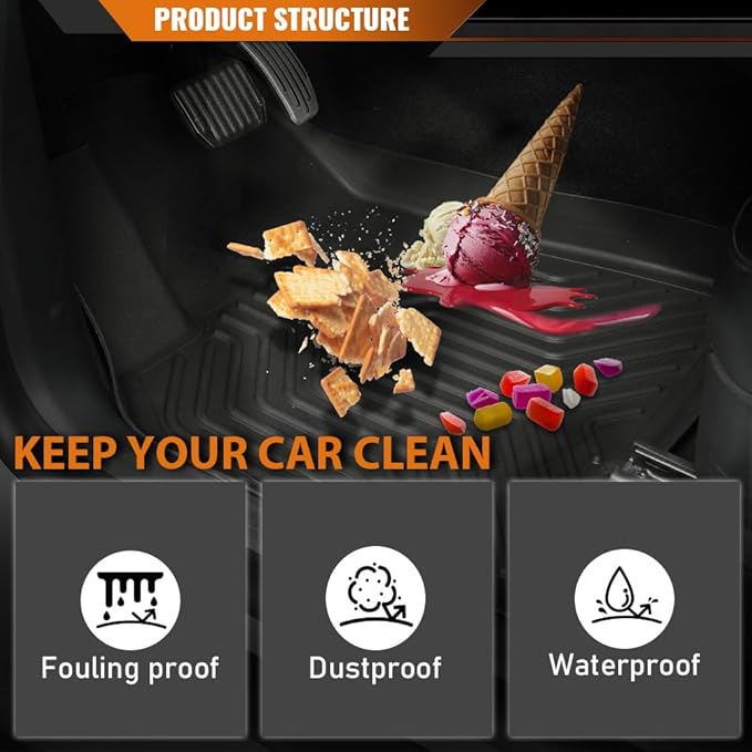 ANDPLAY TPE Floor Mats Liners Compatible with Nissan Rogue 2021 2022 2023 2024 (No Sport Models) All Weather Protection Black Floor Liners alfombras para carro