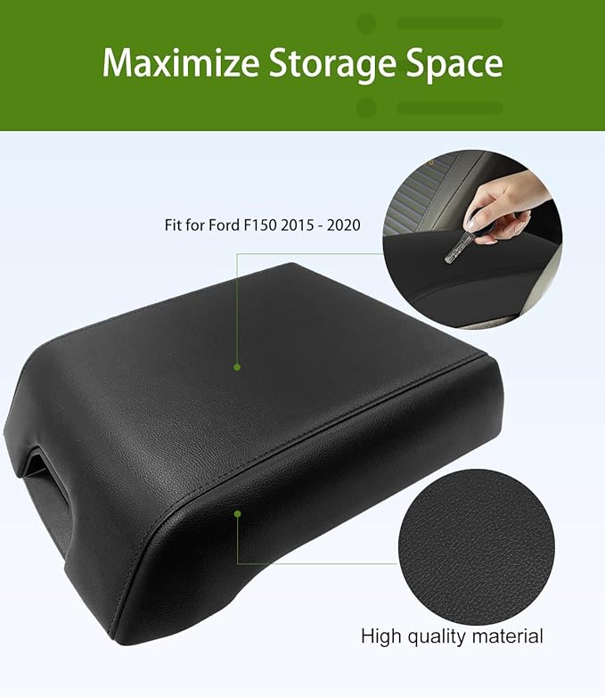 UMISHI Car Center Console Armrest Lid Replacement for Ford F150 2015 2016 2017 2018 2019 2020 Replaces# FL3B 1504604 AA (Center Console (Black))