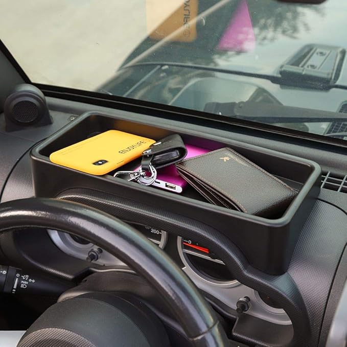 RT-TCZ JK Dashboard Storage Organizer Tray Phone Sunglasses Box Container for 2007-2010 Jeep Wrangler JK JKU Unlimited