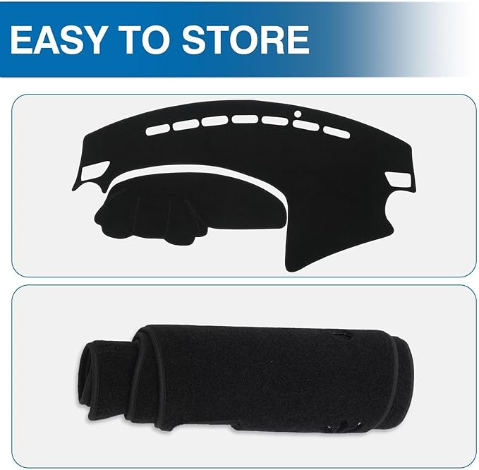 KUST Car Dash Cover for 2010 2011 2012 2013 Mazda3 Non-Slip Dashboard Cover Polyester Center Console Dash Cover Interior Accessories for Mazda3 Custom Fit Dash Mat Car Dash Protector No Glare Black