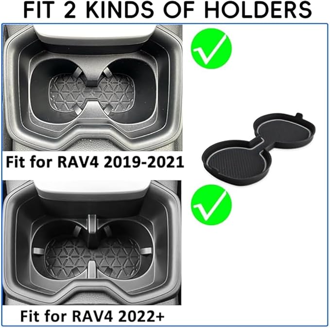 Auovo 3D Cup Holder Inserts for Toyota RAV4 Accessories 2025 2024 2023 2022 2021 2020 2019 Silicone Center Console Cup Holder Coaster Liner Mat Pad Interior Trims (Gray, 2pcs kit)