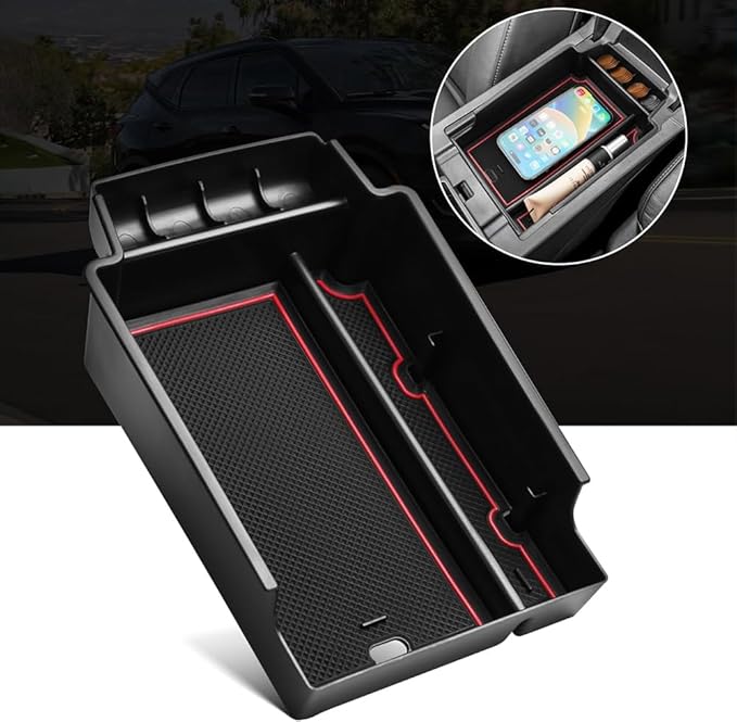 Autorder Center Console Organizer for 2019-2025 Chevy/Chevrolet Blazer Accessories Armrest Storage Box Secondary Insert Tray with 2 Color Mats