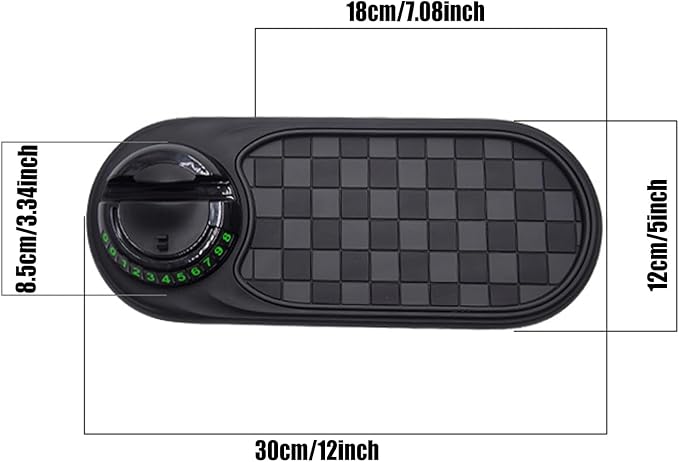 S-SNAIL-OO Multifunction Car Anti-Slip Mat, Multifunction Car Dashboard Mobile Phone Holder with Temporary Parking Number Pad for Phones, Sunglasses, Keys, Gadgets (Brown-Black)