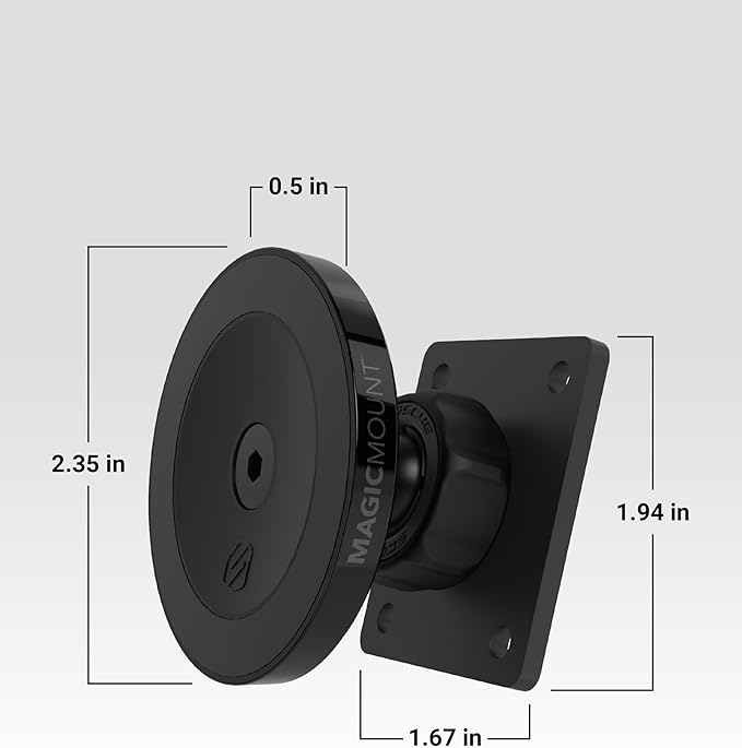 Scosche Heavy Duty MagSafe Mount/Tablet Holder for Car, Magnetic Cell Phone Stand with Extra Strong Magnets and AMPS Mounting Plate for ProClip Vehicle Specific Mount Bases (Base Required)