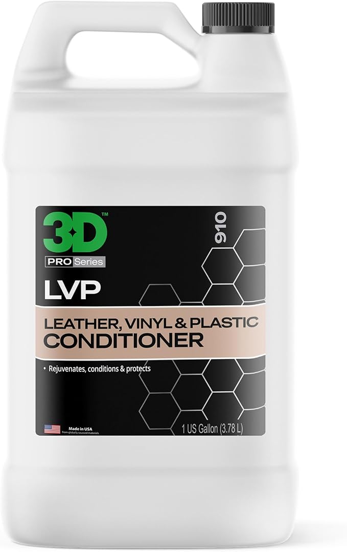 3D Leather, Vinyl & Plastic Conditioner | Restores, Conditions & Protects Car Interiors | Non-Greasy UV Protection for Seats, Steering Wheels, & Trim |1 Gallon