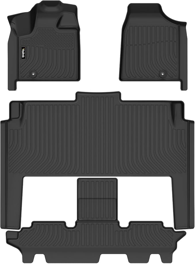 Wailtnb- Floor Mats Fit Dodge Grand Caravan 7seat 2011-2021/2008-2016 Town & Country (Stow'n Go Only) All Weather Floor Liners Accessories Black