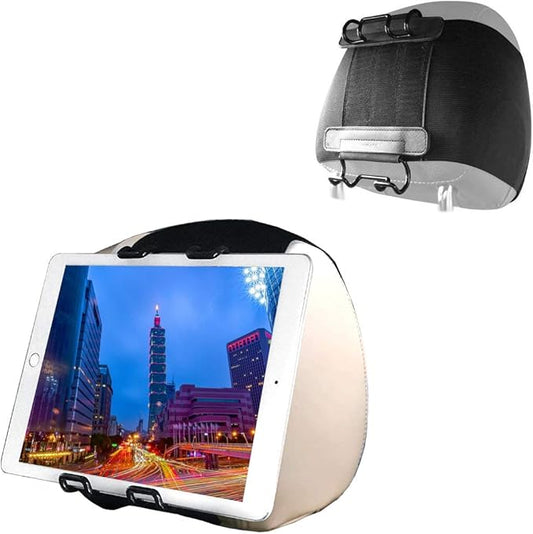 LycoGear Universal Car Headrest Strap Tablet/Smartphone Mount for iPad Air, iPad Mini, iPad Pro, iPhone 14, 13, 12, 15, Galaxy S21, S22, S23