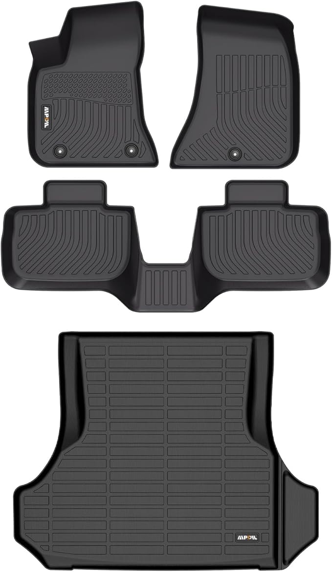 AIPOIL® Floor Mats & Cargo Liner Set for 2011-2023 Dodge Charger RWD & Chrysler 300 RWD All Weather Protection TPE Anti-Slip Automotive Full Set Custom Car Mats Accessories - Black