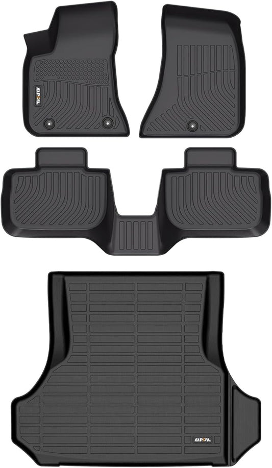 AIPOIL® Floor Mats & Cargo Liner Set for 2011-2023 Dodge Charger RWD & Chrysler 300 RWD All Weather Protection TPE Anti-Slip Automotive Full Set Custom Car Mats Accessories - Black