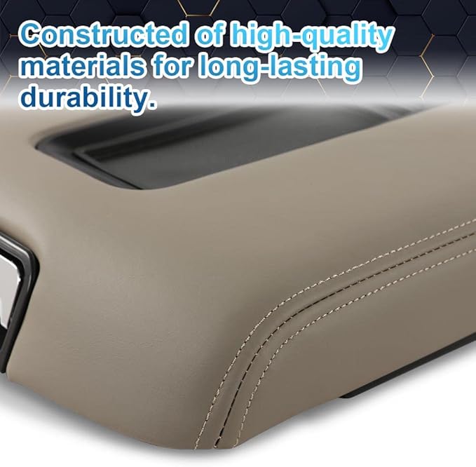PIT66 Center Console Armrest Lid Compatible with Chevy Tahoe/Suburban/GMC Yukon/Yukon XL 2015-2019 Console Cover Armrest Lid Brown 0227083AA L0227083AA Brown