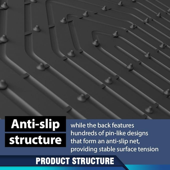 PIT66 Floor Mats Cargo Liners Compatible with Ford F150 Super Crew 2015-2025(Fit 22-24 Lightning Models) (Heavy Duty) 2-Piece Premium All Weather Automotive TPE Liners