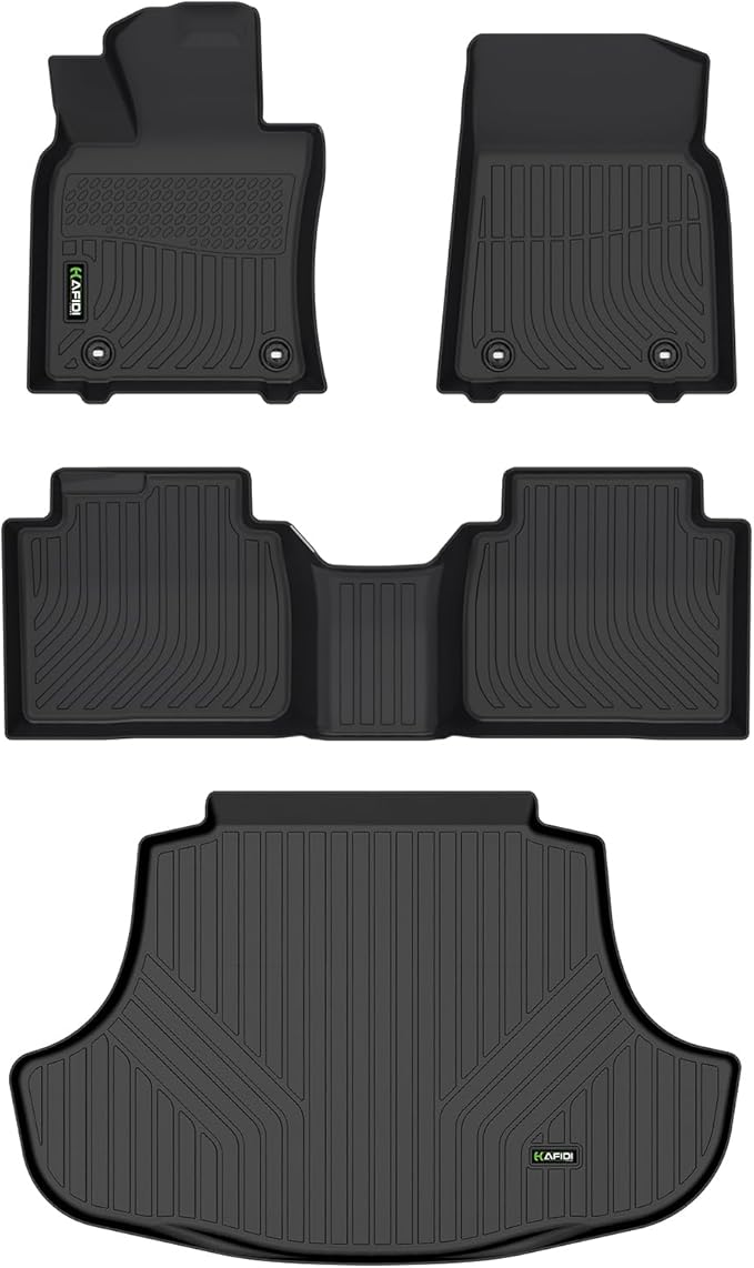 All Weather Car Floor Mats & Cargo Liner for Lexus ES 2019-2024 (ES350/ES300h) & 2025 ES300h Custom Fit Full Set Accessories - Black