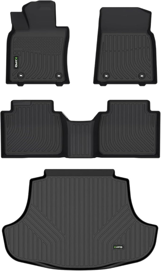 All Weather Car Floor Mats & Cargo Liner for Lexus ES 2019-2024 (ES350/ES300h) & 2025 ES300h Custom Fit Full Set Accessories - Black