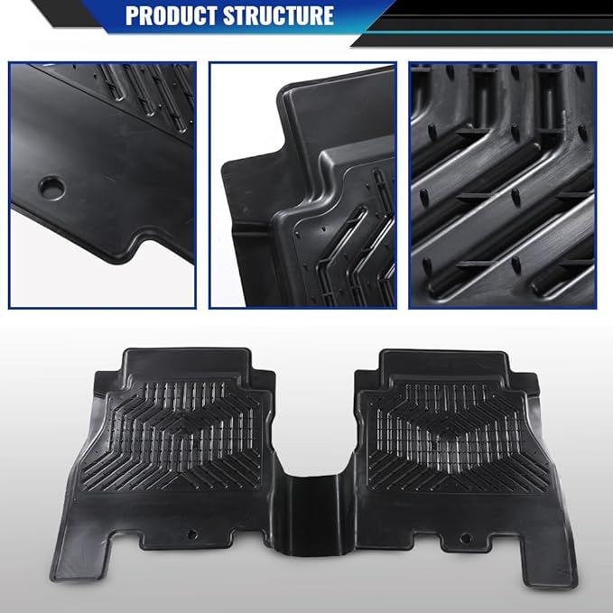 DOTCOM TPE Floor Mats Fit Jeep Wrangler JL Unlimited 4 Door 2018-2025 (Not Fit JK or 4XE), All Weather Full Cover Protection 1st & 2nd Row Truck Mats Cargo Liner Accessories,alfombras para carro 3PCS